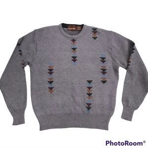 Moss Creek Trader 90s Mohair Blend Geometric Grandpa Sweater sz XL